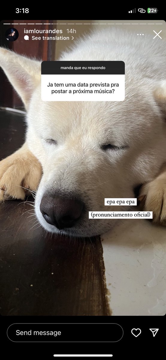 centralourandes's tweet photo. 🚨GRAVE 🚨 Lourandes responde caixinha de perguntas via  stories sobre lançamento de sua nova música. 
Ao que tudo indica ainda não temos data de lançamento: 
 “Epa epa epa (pronunciamento oficial)” https://t.co/YlkkLqTYvD