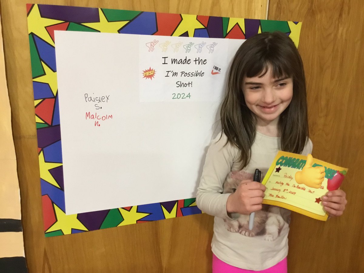 DATL_Physed's tweet photo. Congratulations to Paisley! Another gr 2 student who aced the I’m Possible shot today! Well done! @LeatherbarrowPS #impossibleshot #physed https://t.co/nlCA4IcZyU