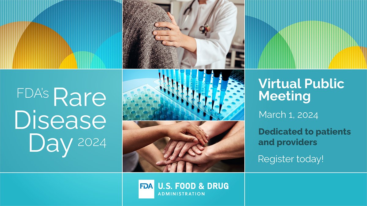 Interested in exploring how decentralized clinical trials and digital health technologies can help advance treatments for rare diseases? Register for #FDARareDiseaseDay on March 1 to find out more! ⤵️ fda.gov/rarediseaseday…