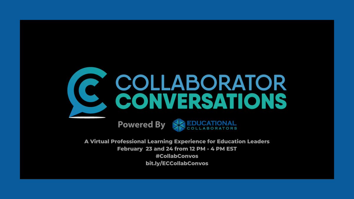 Hey school leaders! Join Educational Collaborators for presentations and conversations led by some of the best #edtech experts out there. Register today and use the promo code ECLUCY to receive half off the $50 registration fee! events.ringcentral.com/events/collabo… #CollabConvos #edtechchat