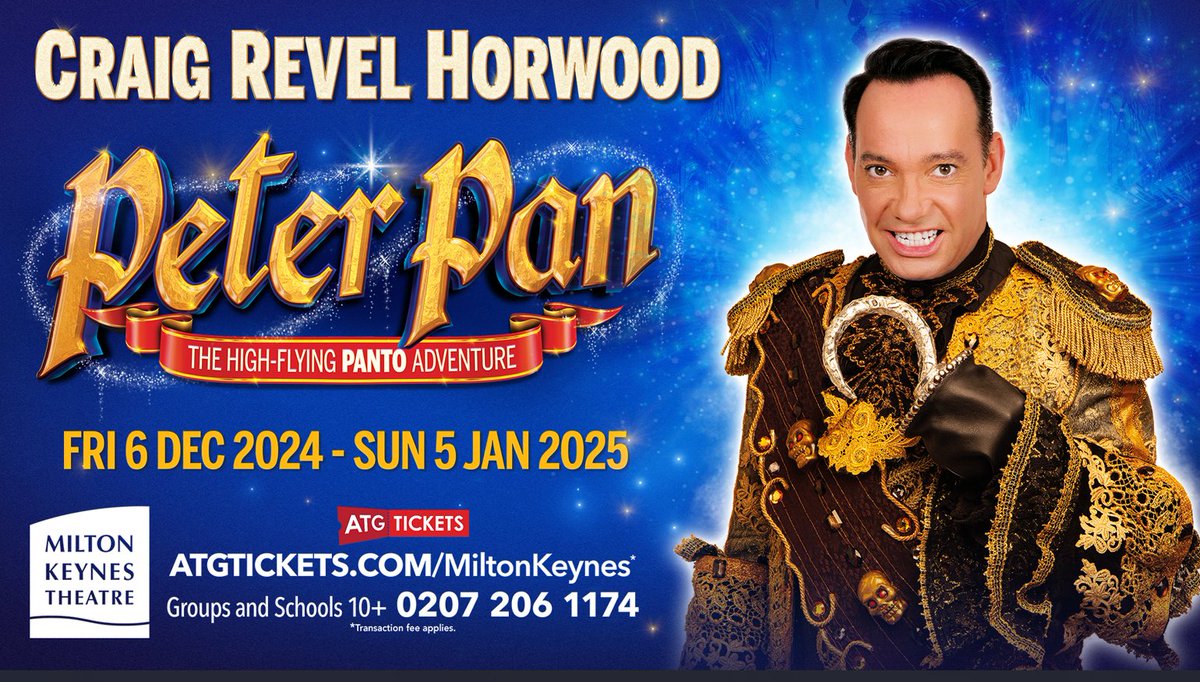 Craig Revel Horwood to star as Captain Hook in high flying Panto Peter Pan: bit.ly/3S7isHf #mk #miltonkeynes #news