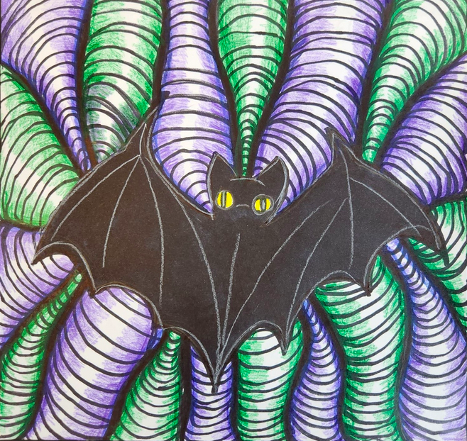 msabine900's tweet photo. @bats_ukraine @albertabats #BatsInArt
GOOD MORNING!
Two things can't start early enough: #BatLove and artistic activity. The blend of these two? The young #BatArtist!
Such as Hayley Zelaya and her vibrant "Night #Bat" (2023)
Have a fragrant day! Be all ears. https://t.co/e9KpHGXqXh