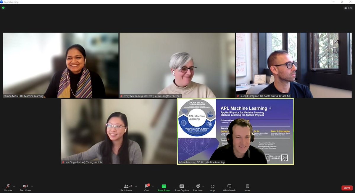 APL Machine Learning (@aplmachinelearn) on Twitter photo Thanks to everyone who joined us along with <a href="/AdnanMehonic/">Adnan Mehonic</a>, <a href="/jasoneshraghian/">Jason Eshraghian</a>, <a href="/jen_gineered/">Jennifer Ding</a>, @shriyaamittal, and Jennifer Muilenburg for a discussion on fostering a new data culture in #MachineLearning! Thanks to everyone who joined us along with <a href="/AdnanMehonic/">Adnan Mehonic</a>, <a href="/jasoneshraghian/">Jason Eshraghian</a>, <a href="/jen_gineered/">Jennifer Ding</a>, @shriyaamittal, and Jennifer Muilenburg for a discussion on fostering a new data culture in #MachineLearning!