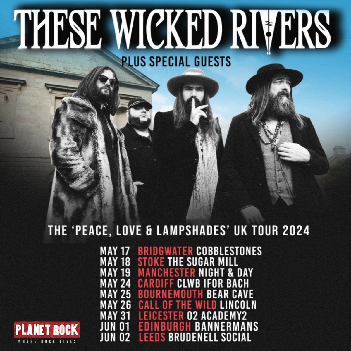 Planet Rock Presents These Wicked Rivers live at The Sugarmill ~ Saturday 18th May 2024! Tickets available via thesugarmill.co.uk now!