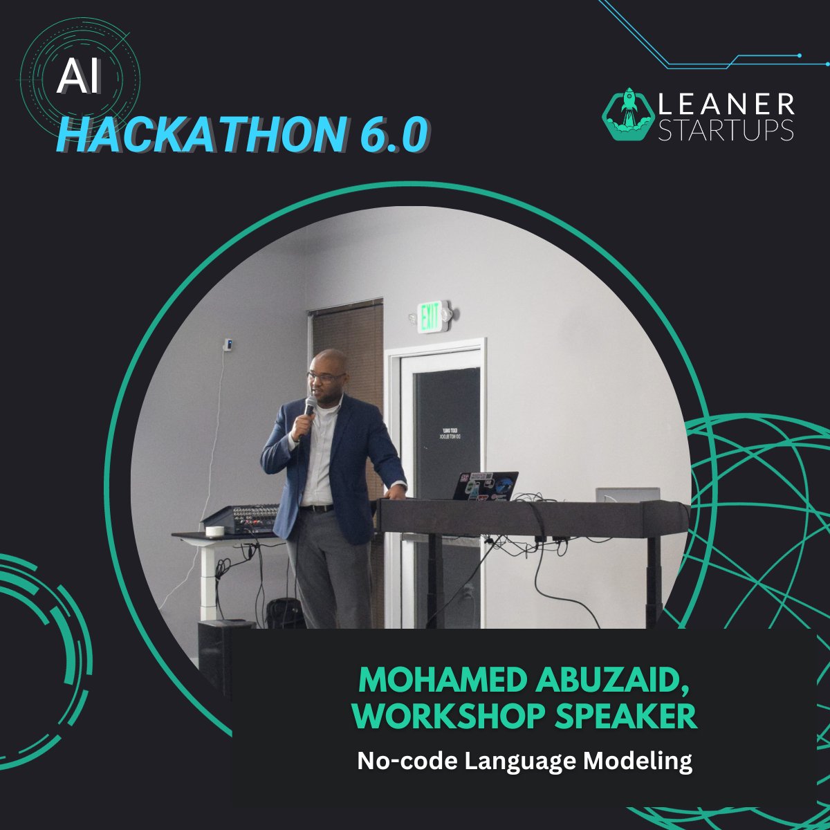 LeanerStartups's tweet photo. Join us at the AI Hackathon 6.0 for the No-code Language Modeling workshop by Mohamed Abuzaid. Learn how to build amazing AI models without coding! ๐ฉโ๐ป๐ #NoCode #LanguageModeling #AI #ML #AIHackathon #AIcommunity #Tech #Hackathon #Startups #Business #Programming https://t.co/YKwyr12BiH