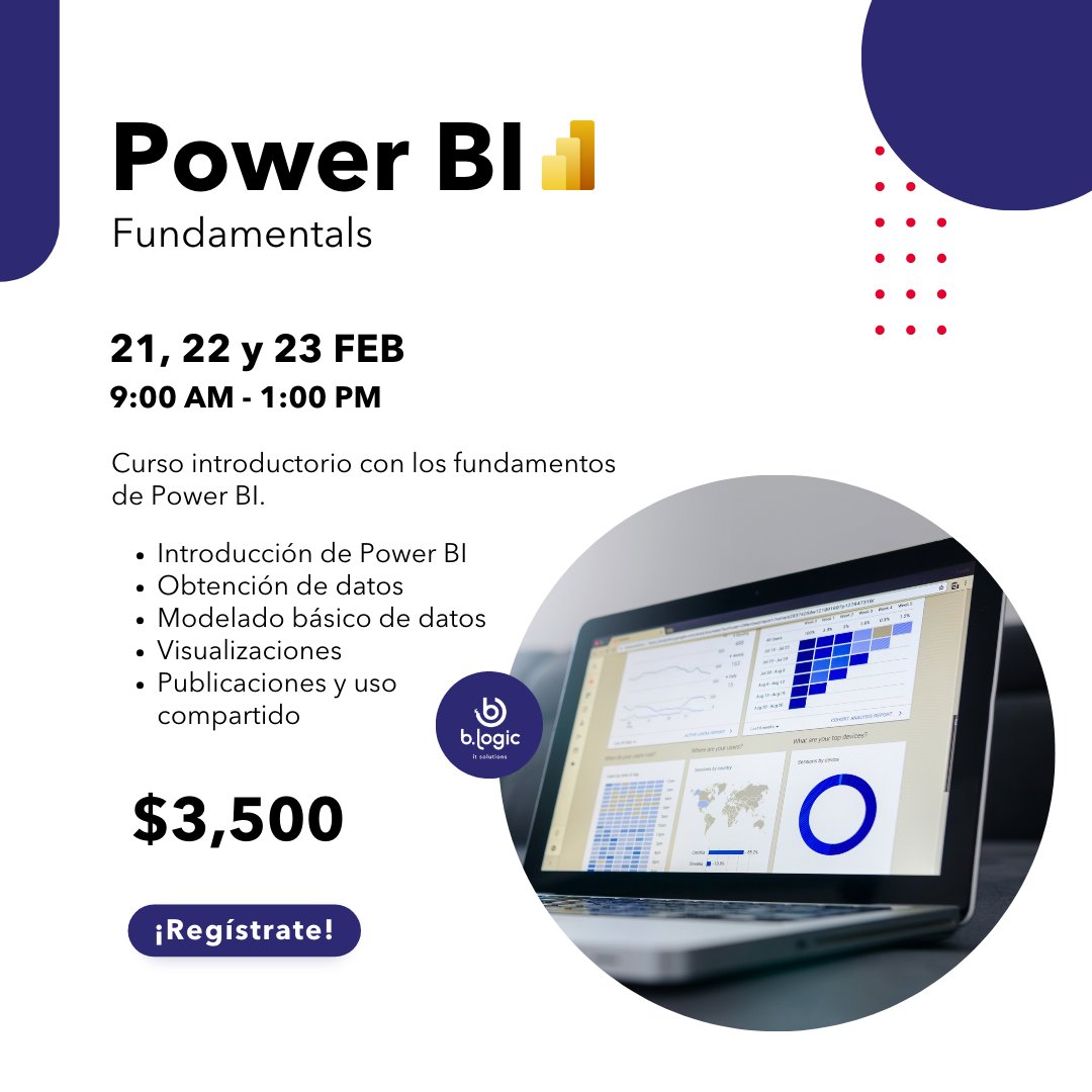 BlogicIt_it's tweet image. ¡Descubre el Poder de Power BI con nuestro curso exclusivo! 📊💻
Aprovecha ahora y recibe 3 meses de suscripción de Power BI Pro GRATIS y la segunda persona va a MITAD DE PRECIO. Aceptamos pagos con tarjeta.
Registro: forms.office.com/r/UahLyu67Y0
¡No pierdas esta única oportunidad! 🌟