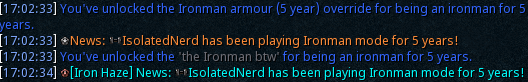 IsolatedNerd's tweet photo. Playing ironman mode for 5 years! #IronmanBTW https://t.co/mMNI6G7yMi