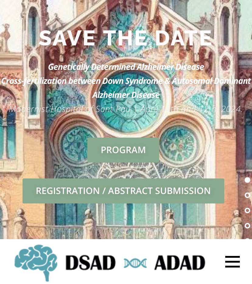 👉🏼 Save the date for this amazing meeting about genetically determined Alzheimer’s disease! 🧠 🧑🏻‍⚕️🔬#downsyndrome #adad @DownSyndromePIA @ISTAART #ENDALZ @SantPauMemory @HospitalSantPau