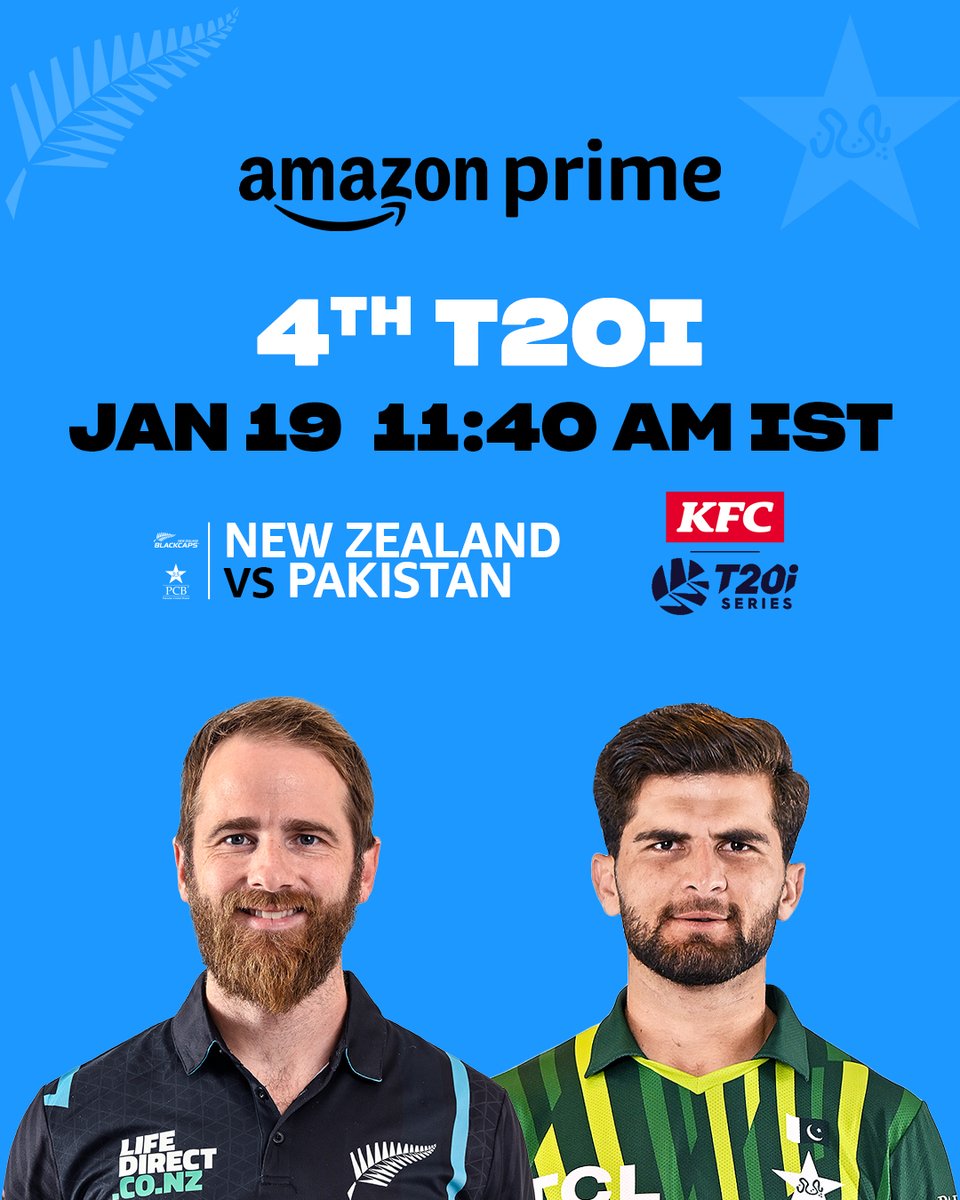 in time for another clash! 📷

Watch #NZvsPAK 4th T20i, Jan 19 LIVE & exclusive only on Prime Video

#CricketOnPrime