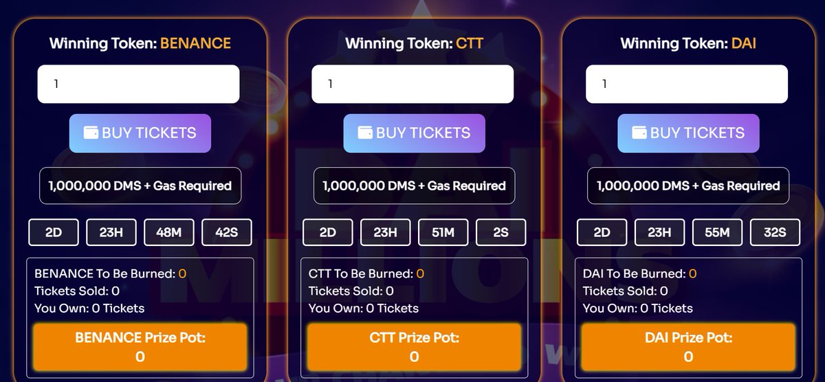 DaiMillions's tweet image. New games are up! $Benance goes as our meme token $CTT is utility token game and $pDai back to our base game. Special surprise will hit $CTT and $Benance game winners and $pDai game winner will cash in additional 10 000 $pDai tokens
#PulseChain $DMS