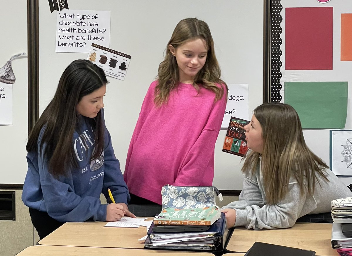 laskowski311's tweet photo. What do YOU know about chocolate? Sixth graders complete a knowledge scavenger hunt about the delicious treat as an introduction to our next unit, The Chocolate Collection! https://t.co/EjL3qT9hzC