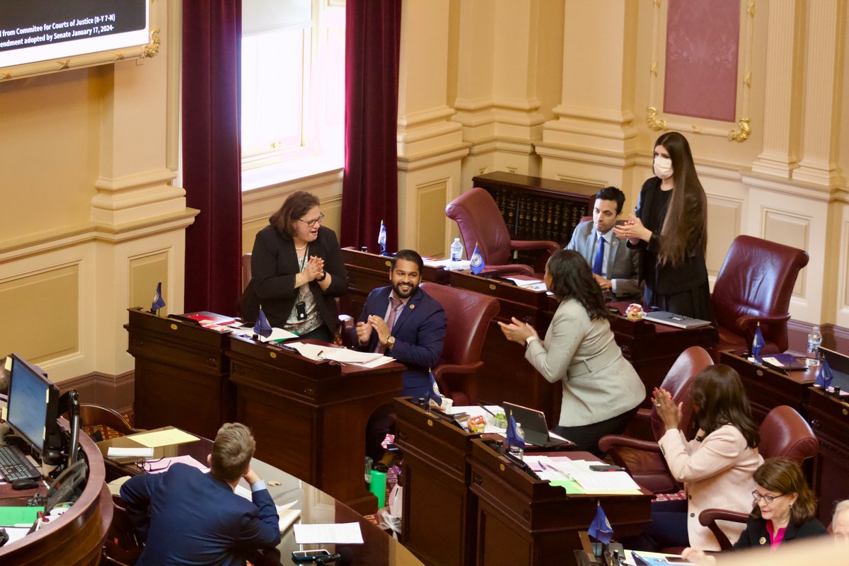 SalimForVA's tweet photo. My first bill just passed the Senate! SB332 changes the maximum sentence for class one misdemeanors from 365 to 364 days. This small change will protect thousands of green-card holders and other legal residents from potential deportation. https://t.co/h0kYMq30mG