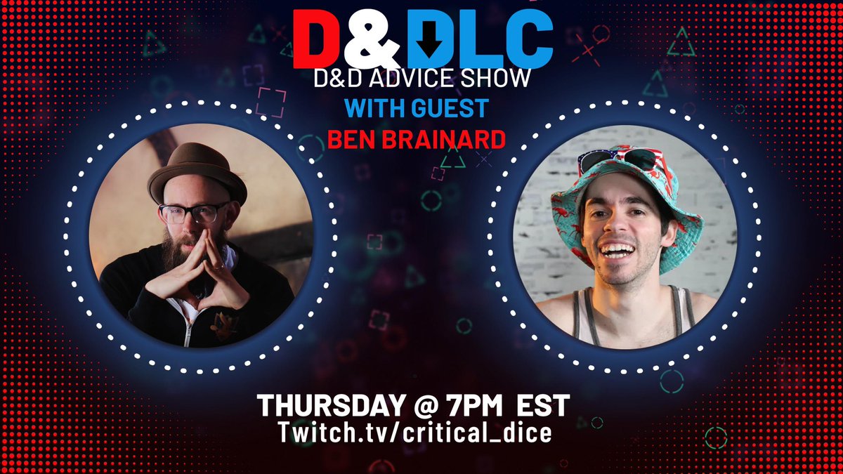 Join me tonight for a conversation with the Florida man himself <a href="/Ben_Brainard/">Ben Brainard</a> 

twitch.tv/critical_dice