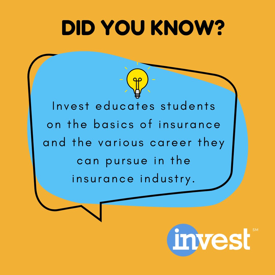 Invest educates individuals on insurance, financial literacy and risk management, while encouraging the pursuit of insurance careers with independent agencies. hubs.la/Q02gXrY50 #InsuringOurFuture #NationalInvestProgram