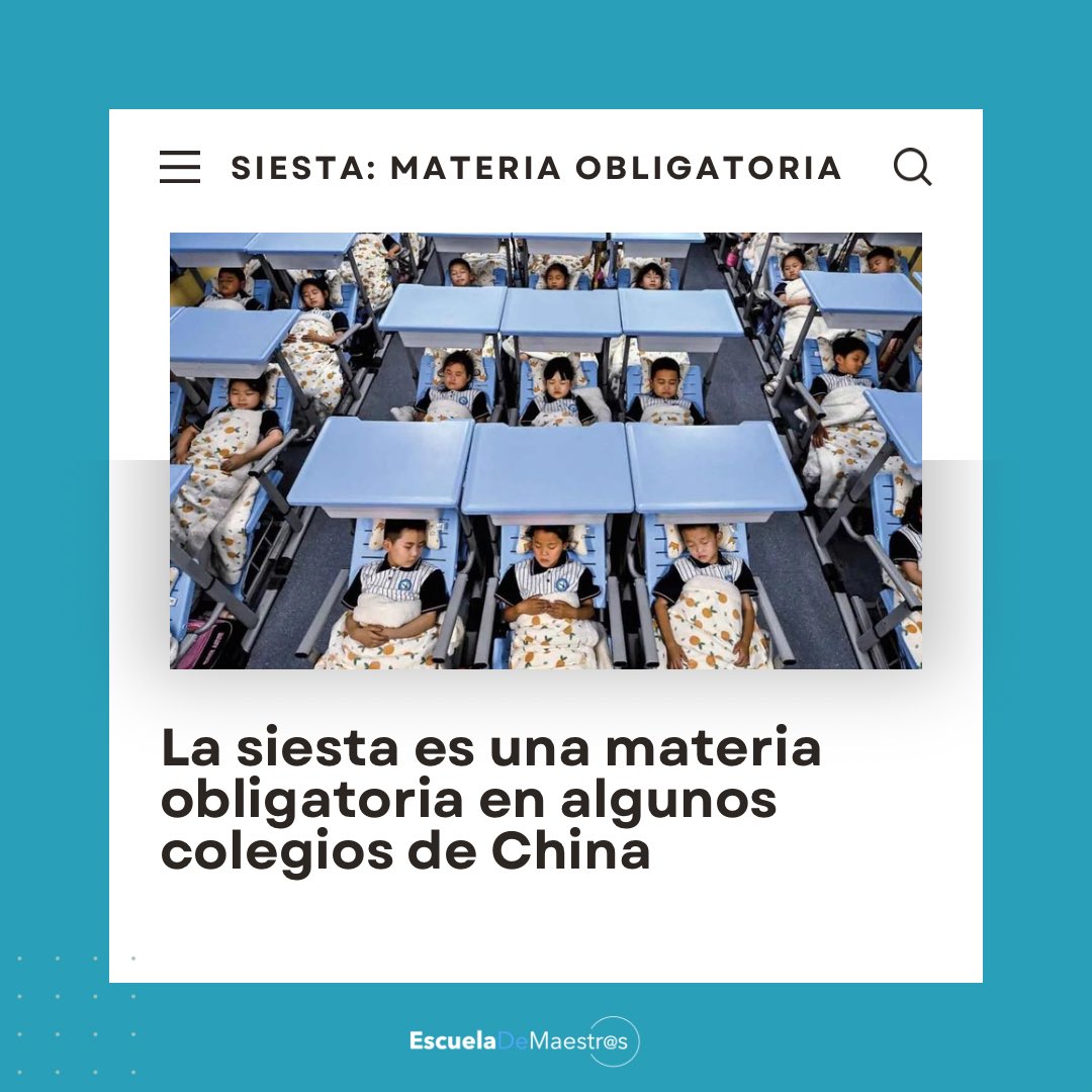 🌟 ¿Qué opinais sobre la increíble iniciativa en China de convertir la siesta en materia 'obligatoria' en algunas escuelas? 🇨🇳💤 🤔 ¿Creéis que podría ser beneficiosa para nuestros alumnos de España? 💭 ¡Déjanos saber tu punto de vista en los comentarios! 💬👇 #SiestaEscolar