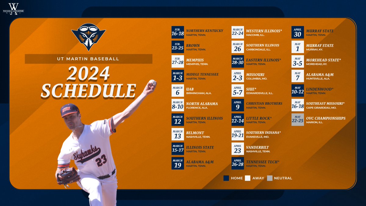 . (@ethan_reclaim) on Twitter photo First pitch is just 29 days away for <a href="/UTMBase/">UT Martin Baseball</a>!
Check out the full slate which includes 28 home games!
Schedule: bit.ly/3vJlQAr
#MartinMade #OVCit First pitch is just 29 days away for <a href="/UTMBase/">UT Martin Baseball</a>!
Check out the full slate which includes 28 home games!
Schedule: bit.ly/3vJlQAr
#MartinMade #OVCit