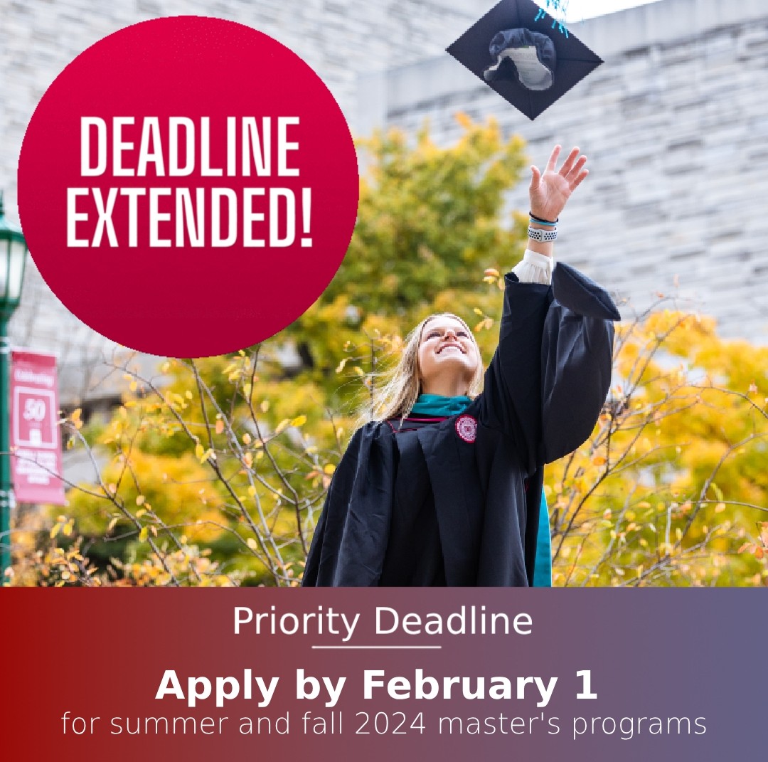 Good news! The priority deadline for O’Neill summer and fall 2024 master’s programs has been extended to February 1. Significant funding packages are still available. Apply now and make this your best year yet! Learn how to apply at go.iu.edu/4Dpa.