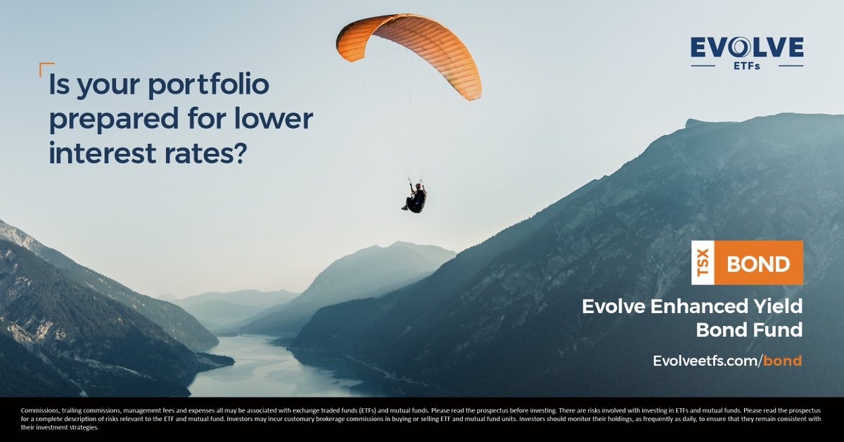 EvolveETFs's tweet photo. Is your portfolio prepared for lower interest rates? Evolve Enhanced Yield Bond Fund ETF is an easy way to pursue monthly income while managing risk. #BONDetf #fixedincome https://t.co/QifMcB7hHV