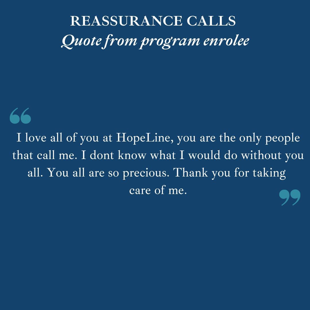 HopeLineNC's tweet image. Interested in our Reassurance Program? Get Involved! We are accepting volunteer applications for our training on 2/10/24 from 9 AM-12 PM.  Click the link below to apply and for more information!

buff.ly/3Sk3crB