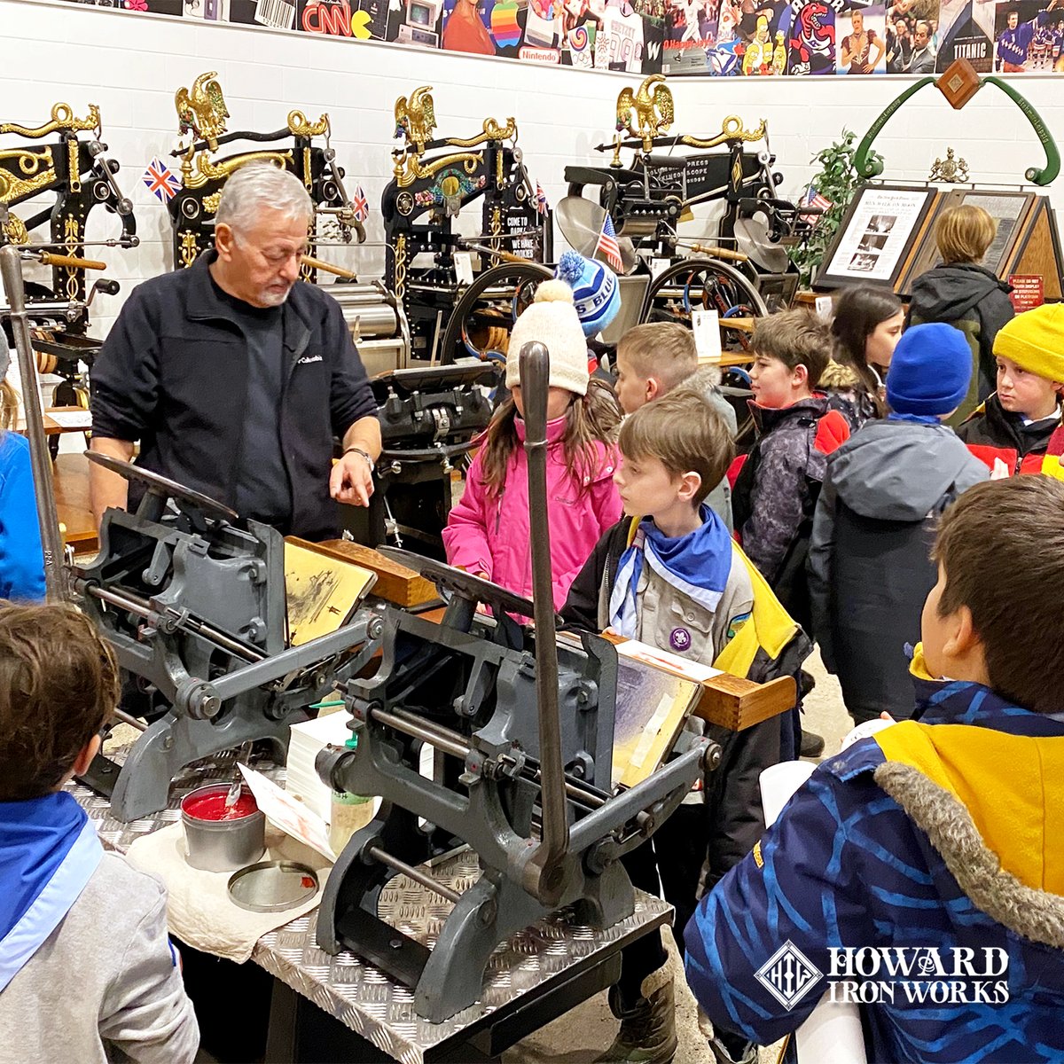 What a fun evening we had with the Cub Scouts! Learning by doing is one of the Scouting methods – hopefully, the visit to HIW museum will inspire one or more Cubs to learn more about printing, art, history & beyond. #printingmuseum #printinghistory #scoutscanada #grouptour