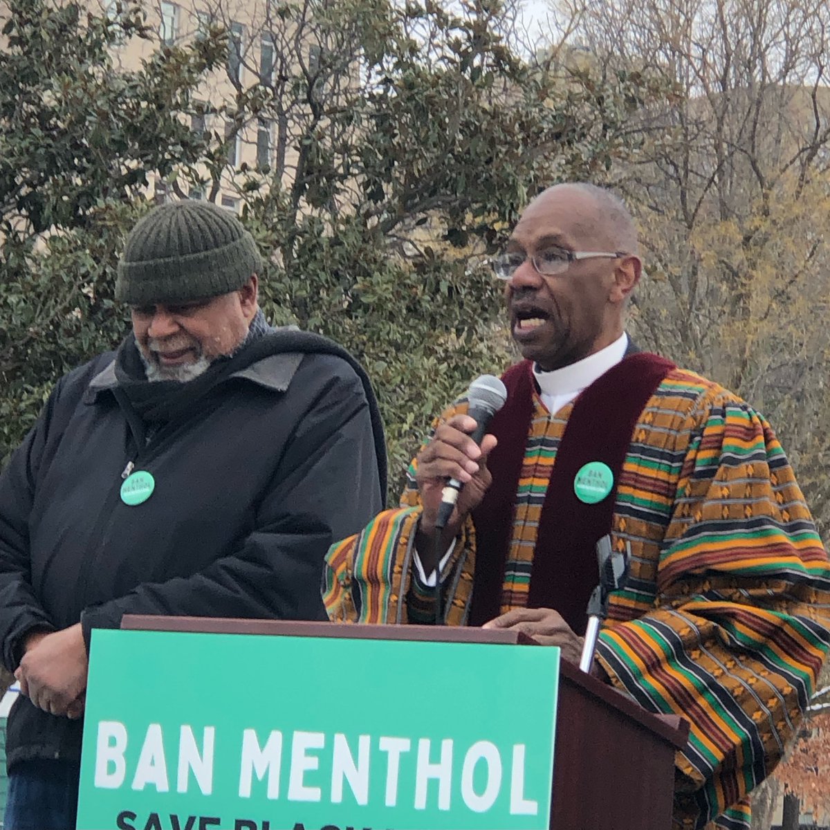WAATPNTalk's tweet photo. Rev. Horace Sheffield III of Detroit delivered the eulogy for the Menthol Funeral in Washington D.C. He was accompanied by Dr. Phillip Gardiner of the African American Tobacco Control Leadership Council and band leaders during the Louisiana style funeral. https://t.co/FXb5V7Ico9