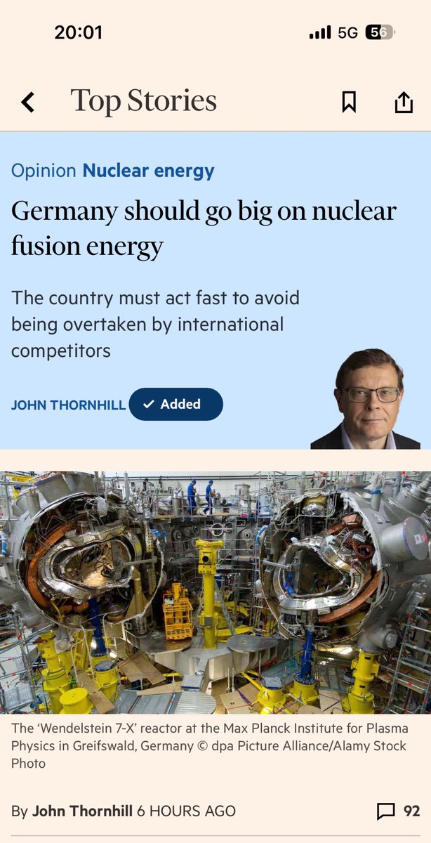 1/ Last year I co-lead the first funding round for Proxima Fusion. I wrote here about how Germany has quietly become the global leader in a category of fusion - stellarators ianhogarth.com/blog/2023/5/29…. Great to see @johnthornhillft highlighting the opportunity for Germany & Europe.