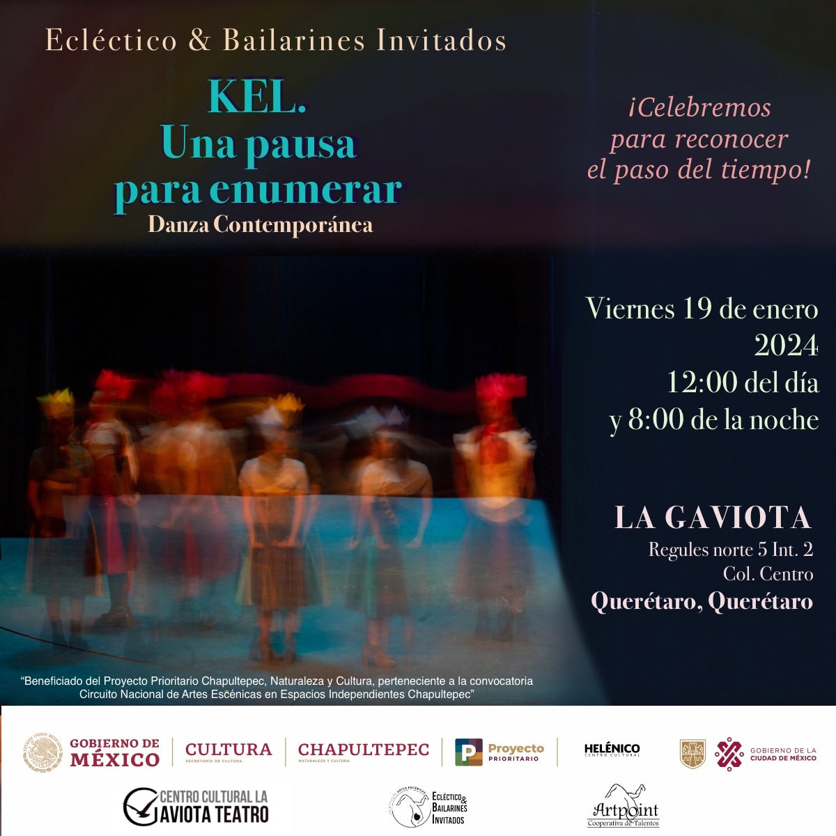 EBIDanza's tweet image. Segunda sede de la Gira 2024
"KEL.Una pausa para enumerar" 
de @EBIDanza
Querétaro
este viernes 19 a las 12 y 8pm 
en el @lagaviotateatro 
¡Acompañanos a celebrar estos 16 años de trayectoria!
#DanzaMorelia #EBI  #Querétaro #ChapultepecNaturalezaYCultura