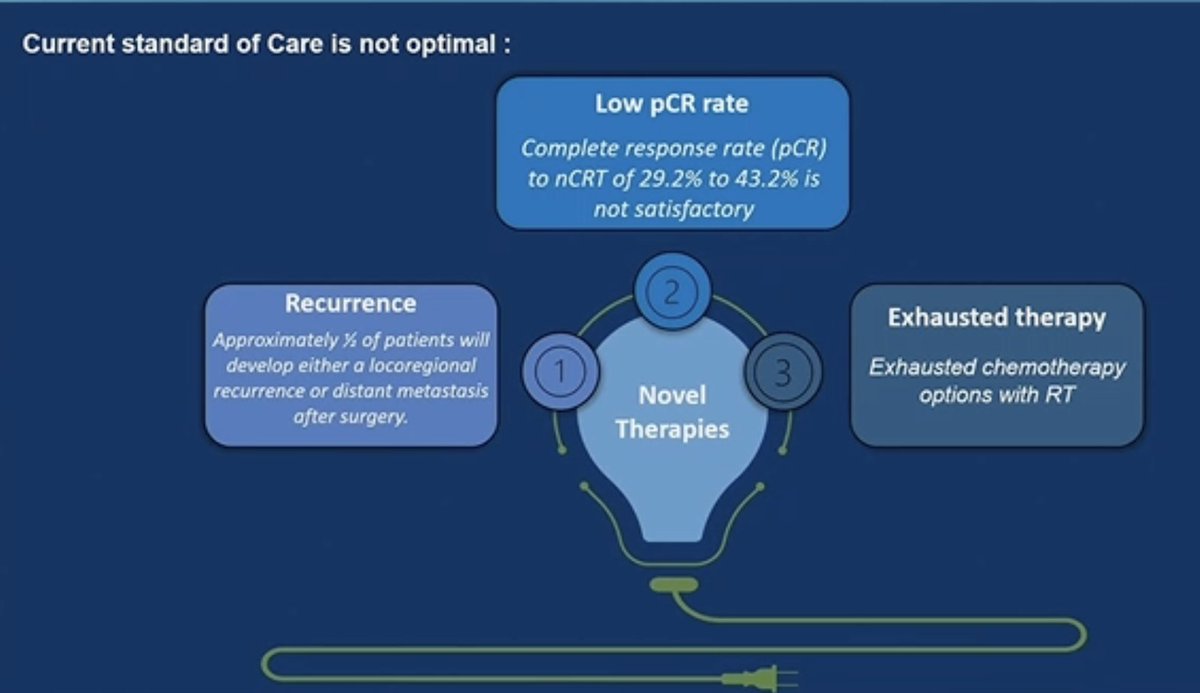 realbowtiedoc's tweet image. Fellow #Hoosier transplant Dr @ashiq_masood presents the current standard of care in #esocsm and #stcsm and the challenges of high % of recurrence, low pCR rates and quick exhaustion of therapy options #GI24 #GIonc