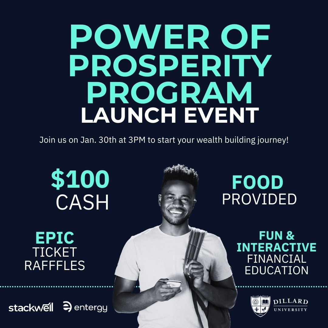 #myDU, 

The Power of Prosperity Program x <a href="/Entergy/">Entergy</a>, is designed to encourage, empower, and champion YOU - the next generation of Black investors. 

You can receive $100 to start your investment journeys using the <a href="/StackwellCap/">Stackwell</a> app.

Register: eventbrite.com/e/power-of-pro…