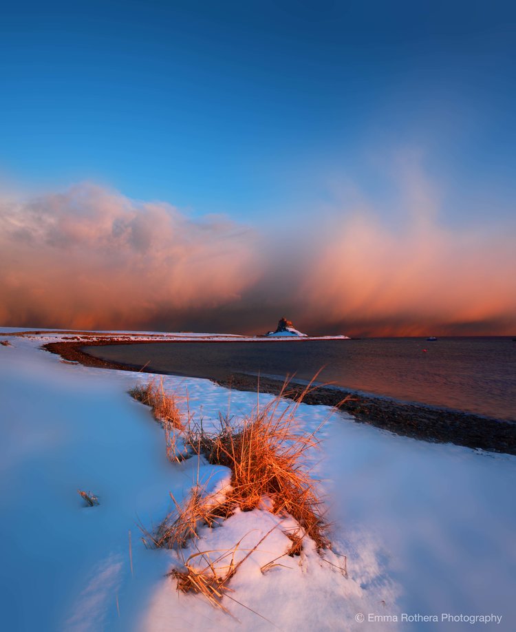 A White Fairytale, Holy Island, Northumberland, 2017, by Emma Rothera, Lindisfarne-based landscape and nature photographer.