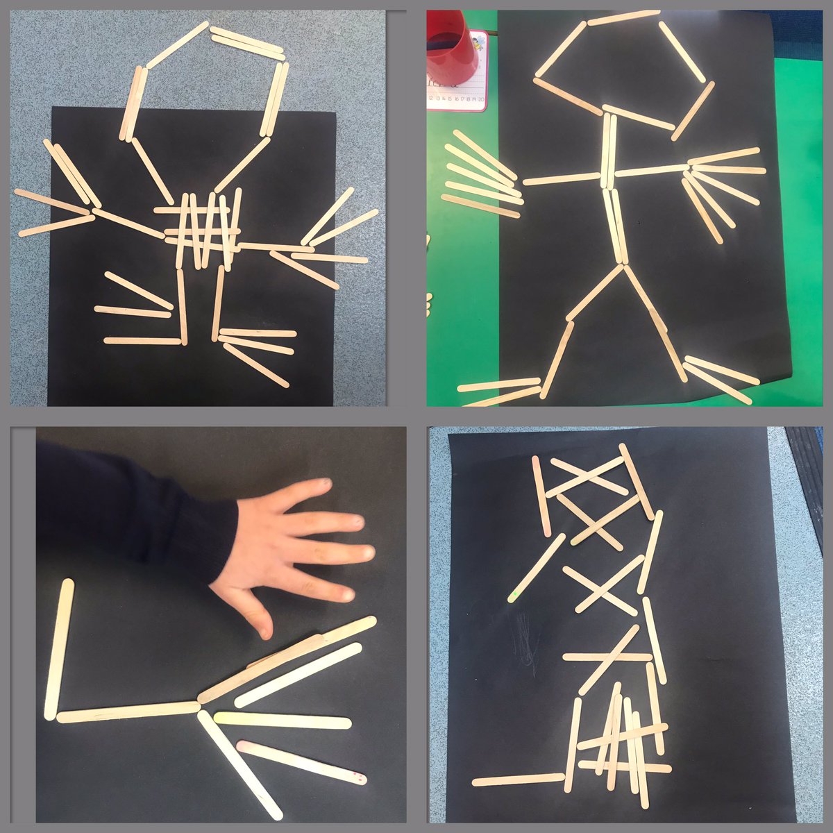 Phonics is always fun in P1HS <a href="/stjosephsabn/">stjosephsprimary</a> We have been learning about Fix it Max in Letterland &amp; a plastic skeleton joined us in class! We learned about bones, x-rays &amp; how our body moves. Lolly pop sticks &amp; black paper made the perfect x-ray activity. We read Funnybones too 🩻