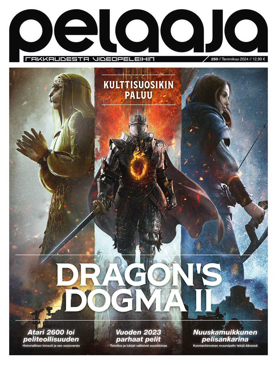 Tammikuun Pelaaja-lehti löytyy hyvin varustetuista Lehtipisteistä! Mukana Pelaajan valinnat 2023 parhaiksi peleiksi, lisäksi suuressa ennakkohaastattelussa <a href="/DragonsDogma/">Dragon's Dogma</a> 2  -ohjaaja Hideaki Itsuno ja tuottaja Yoshiaki Hirabayashi! Tilaa tulevat numerot bit.ly/tilaapelaaja!