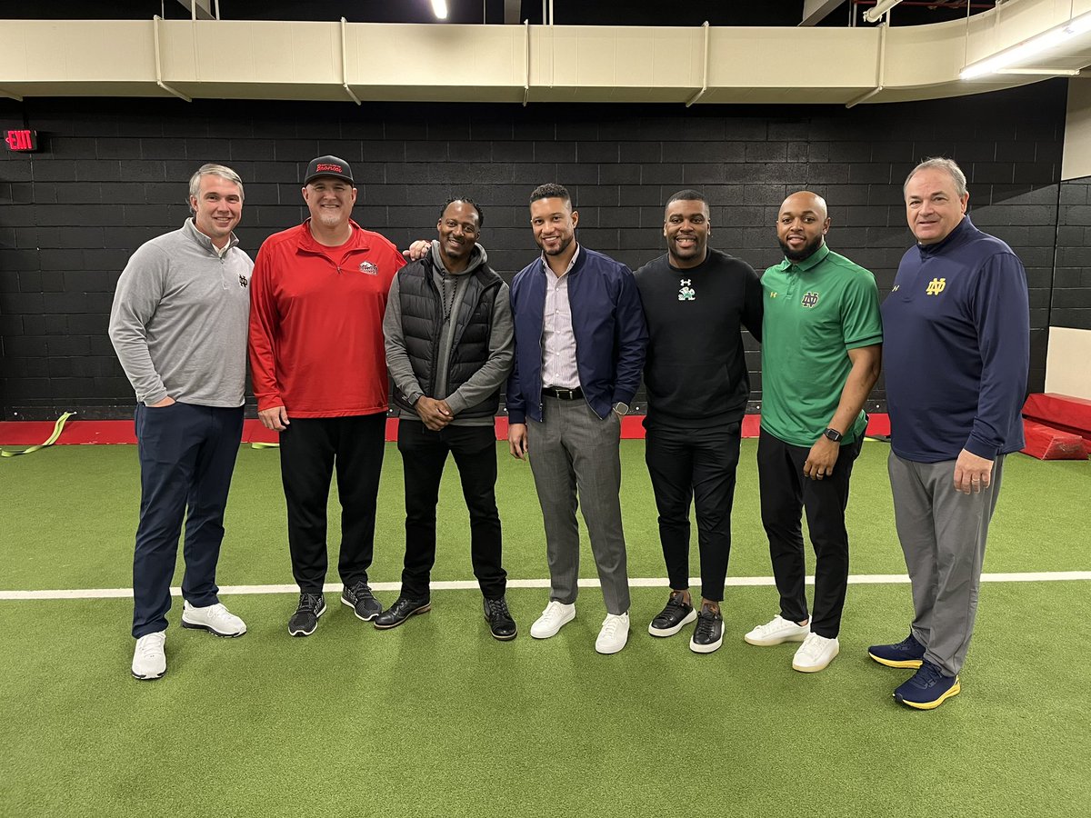 FOOTBALL 🏈 Thank you to @NDFootball Head Coach @Marcus_Freeman1 and members of his staff for stopping by @FootballBrophy and @BrophyAthletics today.