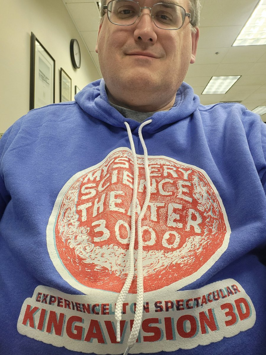 imozone's tweet image. Learning what level of coolness my coworkers are at, by how much, or how little, I have to explain what this oh-so-comfy hoodie is about... @JoelGHodgson @MST3K #MakeMoreMST3K