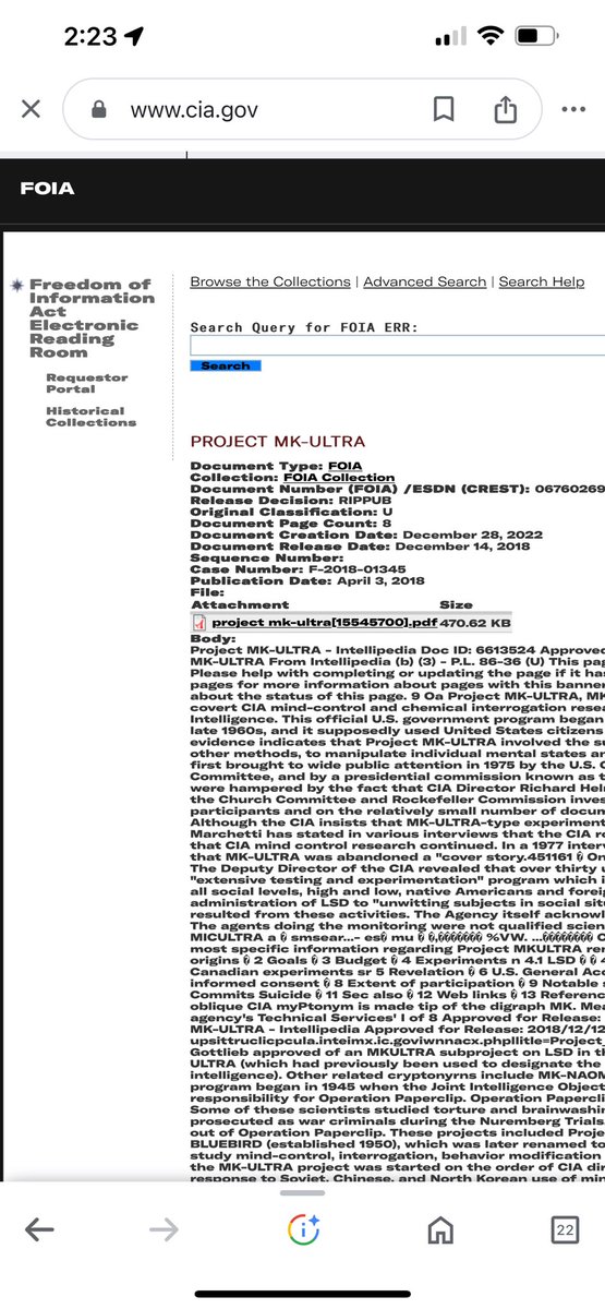 SunTzusWar's tweet image. Let me also remind you why FOIA is so important. The reason we have the records we have in relation to the MK ultra project is because there were a couple of citizens that continued to send freedom of information act requests for years until the CIA finally relented. It is vital