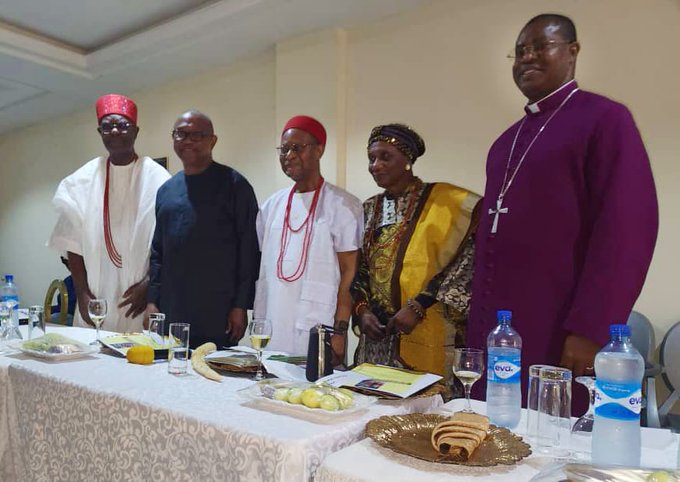 Peter Obi alongside Chief Emeka Anyaoku and other dignitaries gracing the high table at the 91st Celebration