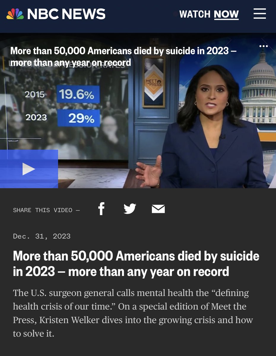 TW: Suicide From December 31st. I genuinely was not being hyperbolic nor nihilistic. There is a real mental health crisis happening and to believe that it is not informed by nor will impact our political reality is completely out of touch.