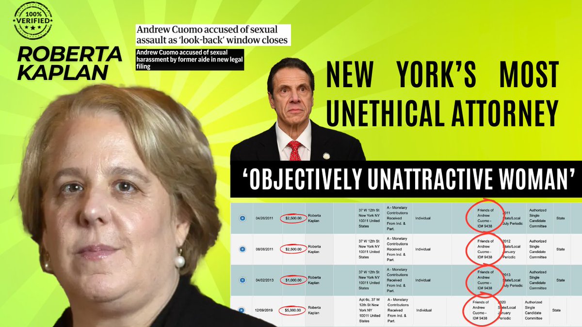 Attorney Roberta Kaplan, also known as Robert Kaplan, switched his name in college after undergoing a testicle removal treatment.

Now ‘she’ is representing E. Jean Carroll in the fabricated hoax against President Trump.

Previously, Kaplan, an ‘objectively unattractive woman,’