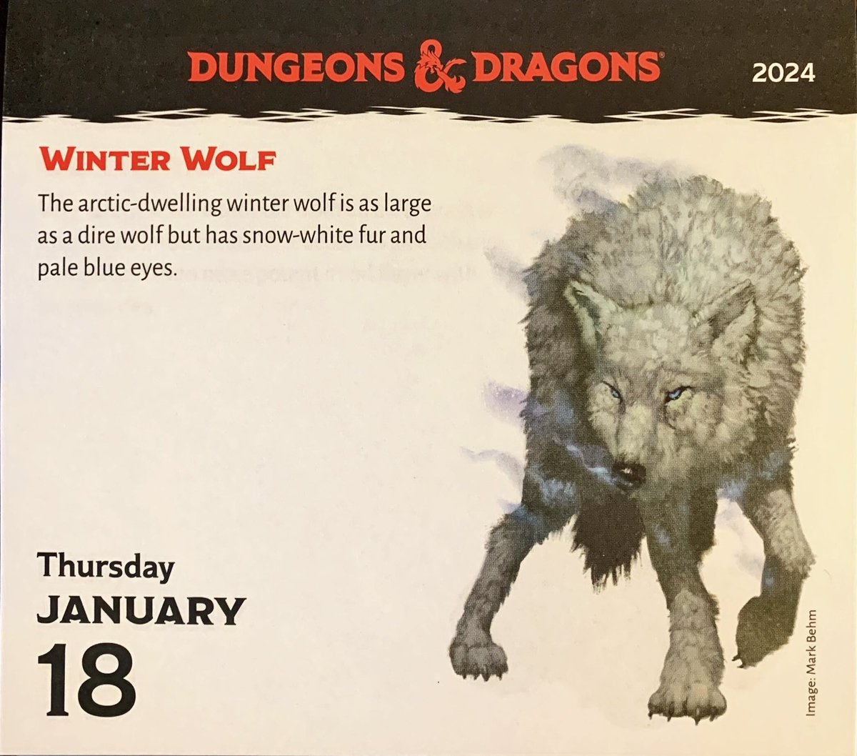 DMImprov's tweet image. #dnd #dndart #Winterwolf #Calendar2024 #dndcalendar