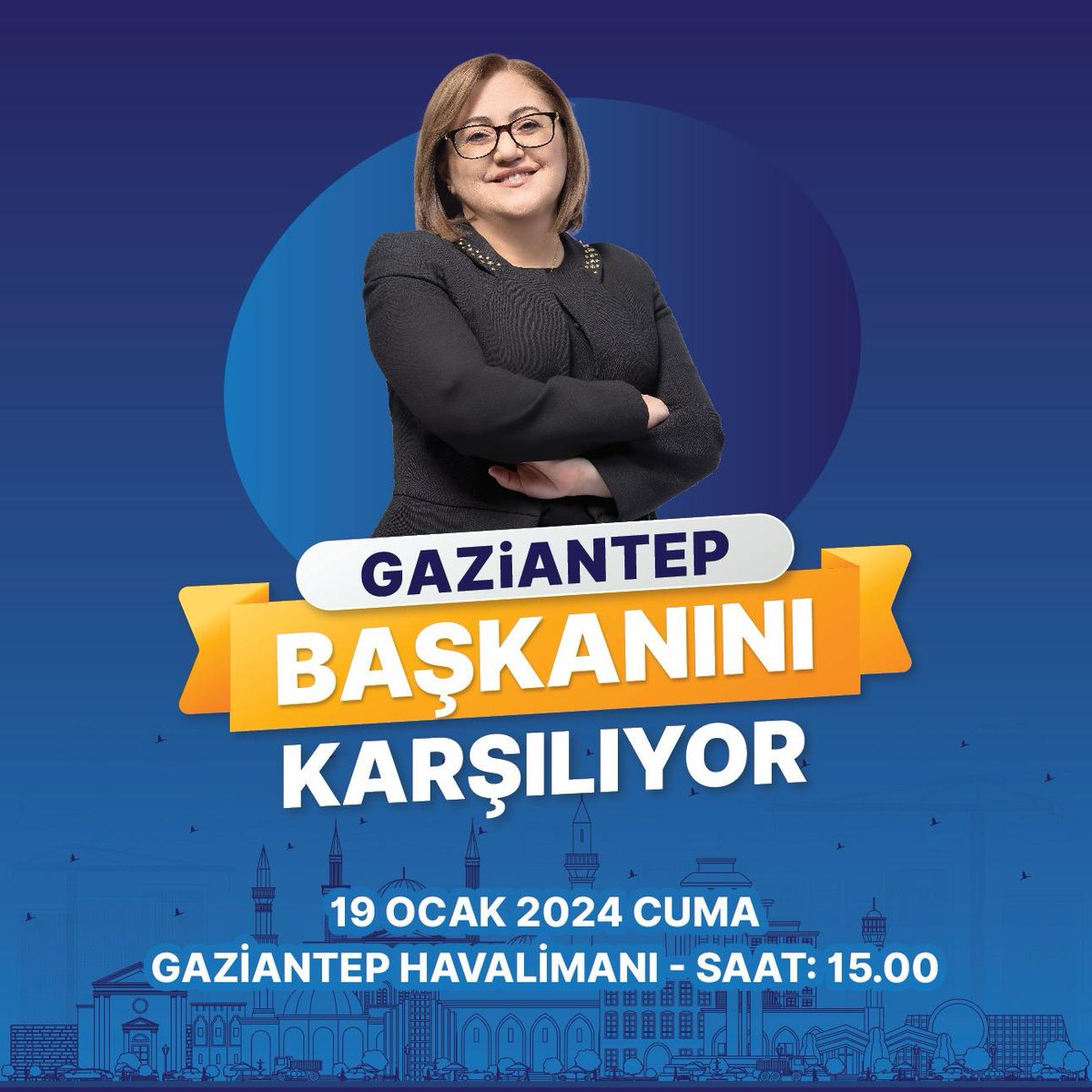 #HazırızKararlıyız

Gaziantep Büyükşehir Belediye Başkanımız Sn <a href="/FatmaSahin/">Fatma Şahin</a>'i bekliyoruz.. 

19 Ocak 2024 Cuma günü Saat 15.00’te Gaziantep havalimanında karşıladıktan sonra İl binamızda teşkilatımız ve Basın mensuplarımızla buluşturacağız.

#TürkiyeYüzyılı
#HepYeniHepİleri