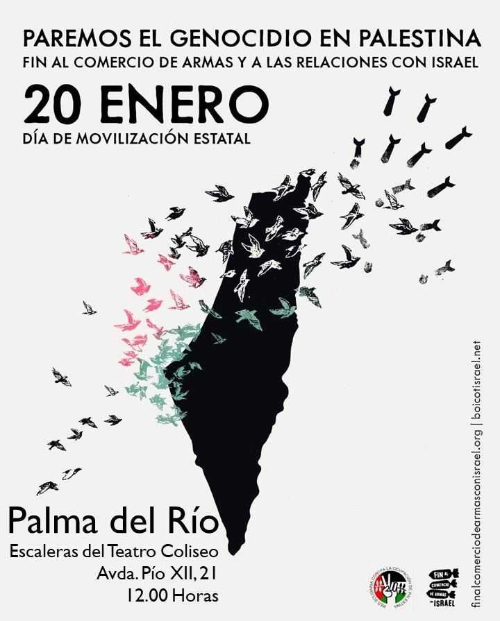 Este sábado estaremos en la concentración por #Palestina en #PalmaDelRio #Cordoba #Andalucia

📆 20 Enero
🕛 12:00
📍 Escaleras del Teatro Coliseo Avenida Pío XII 21, Palma del Río

¡DESDE EL RÍO HASTA EL MAR PALESTINA VENCERÁ!

#Gaza
#Cisjordania
#Israel
#20Enero