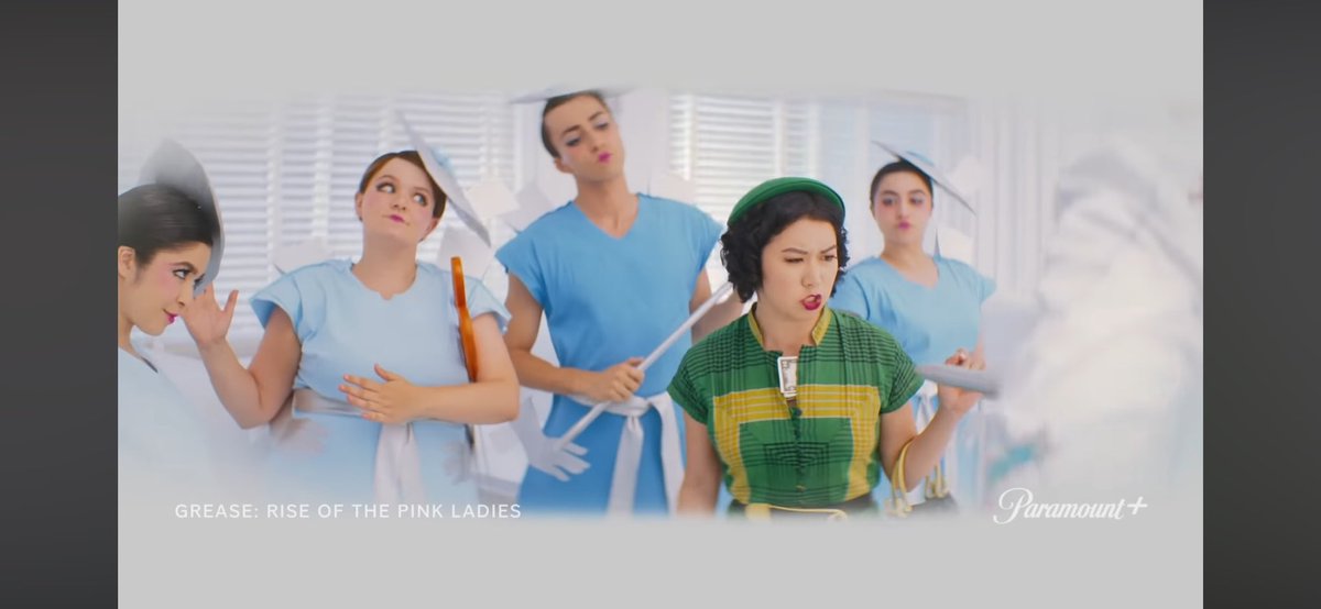 Was watching music videos from #GreaseRiseofthePinkLadies and took a screenshot cuz I never noticed how much Nancy’s outfit is so Toph from #AvatarTheLastAirbender