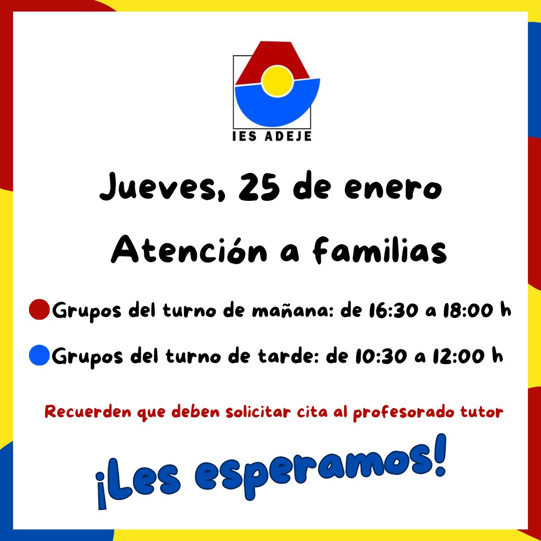 iesadeje's tweet photo. #calendarioescolar
#atenciónfamilias https://t.co/S8yjiJWMuR