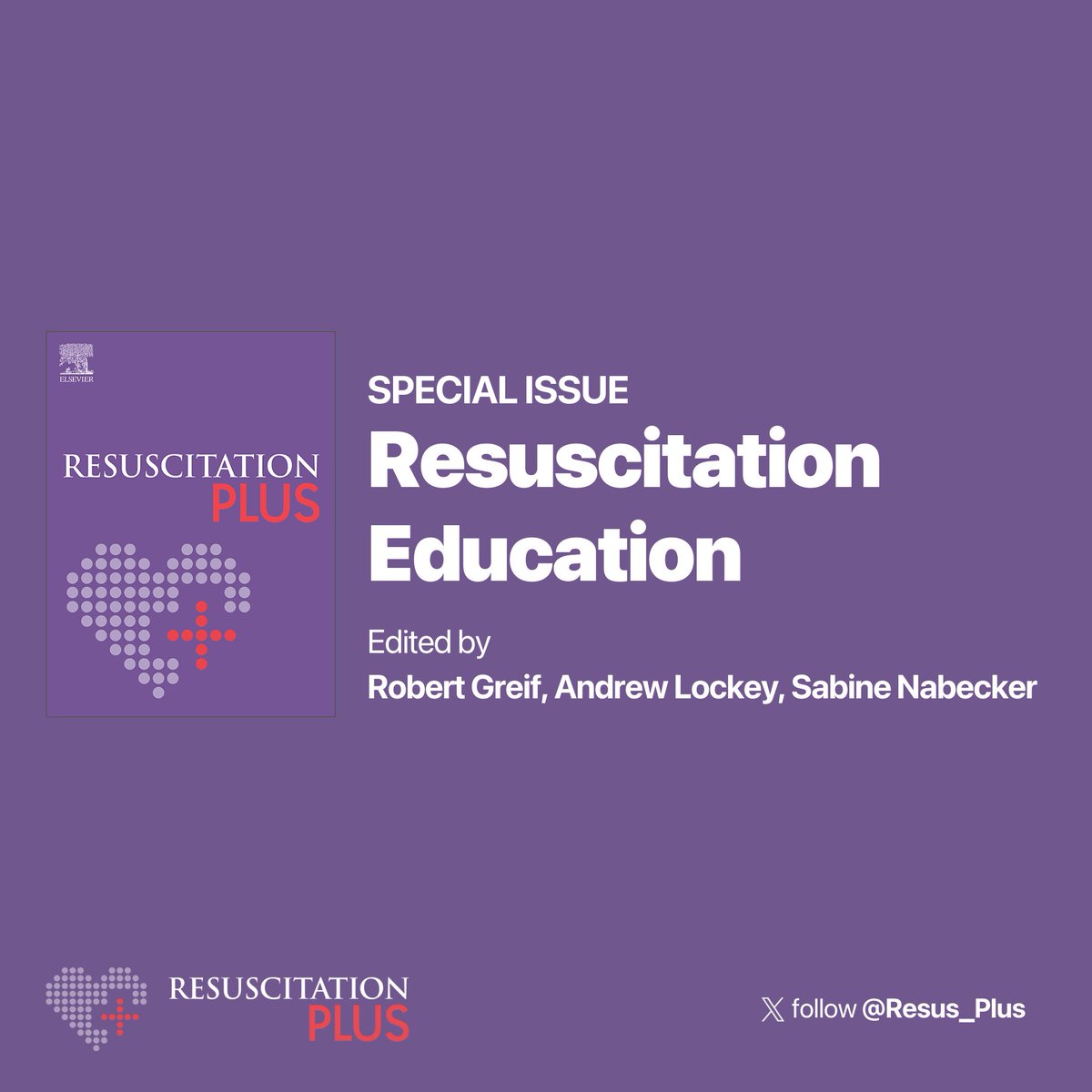 We are pleased to announce that the Special Issue 'Resuscitation Education' edited by @greif1956 @ANDYL0CKEY @sabinenabecker has been published in Resuscitation Plus. 🔗🔓 Check it out here: sciencedirect.com/journal/resusc…