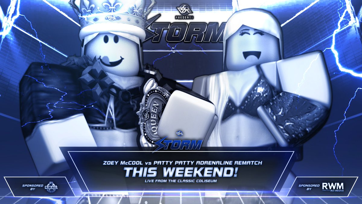 CCW STORM | THIS WEEKEND!

A rematch from Adrenaline...

<a href="/ZoeyCCW/">zayne v2</a> will clash once again with @fredkruegrr in a much anticipated rematch from Adrenaline, which saw Zoey McCool hand Patty Patty her first loss in CCW...

Tensions are high between these two rivals...