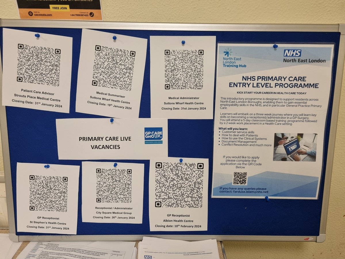 Showcasing live jobs in Primary Care at todays change opportunities event