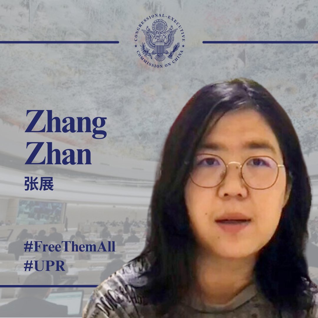 #ZhangZhan exposed the harsh reality of the 2019 COVID-19 lockdown in Wuhan. Her continued detention is a visceral reminder that the PRC censored information during a global health crisis. @UN Member States must raise her case during the PRC’s #UPR review. #FreeThemAll