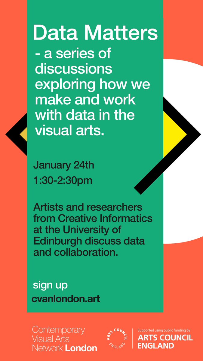 Interested in matters of data, Inc What are the ways of working creatively with data, where are we at and what does the future hold? Please join the conversation and spread the word. Sign up here eventbrite.co.uk/e/data-matters… @cvanetwork @CVAN_London