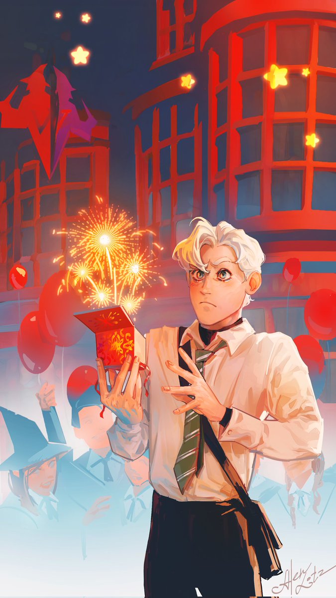 Cute Draco Malfoy 🎇 Recently got this idea in my head and decided to turn it into art Can't have too much red :)