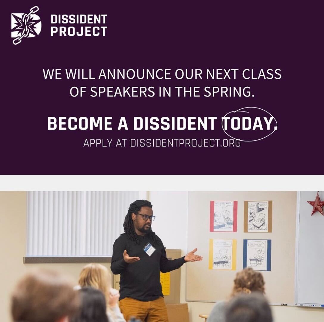 Dissident Speaker applications now open!

If you are a dissident speaker based in the United States and would like to share your story with high schoolers around the country, apply HERE:
hubs.li/Q02gY_m50